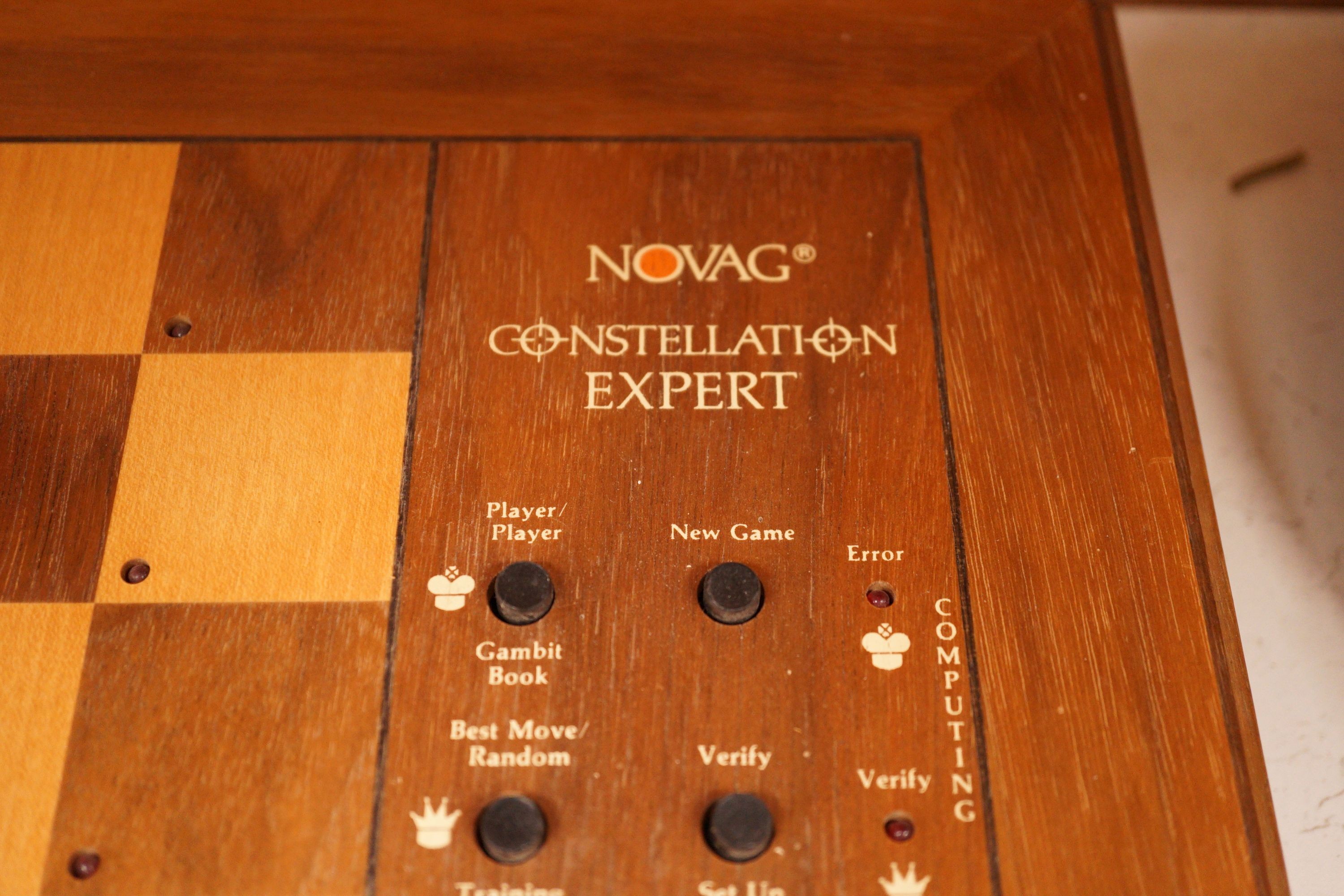 A Novag Constellation Expert electronic chess set, and a Jaques Staunton-pattern boxwood and ebony chess set